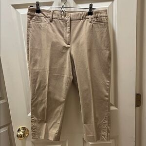 Talbots Tan Capris with Button Detail